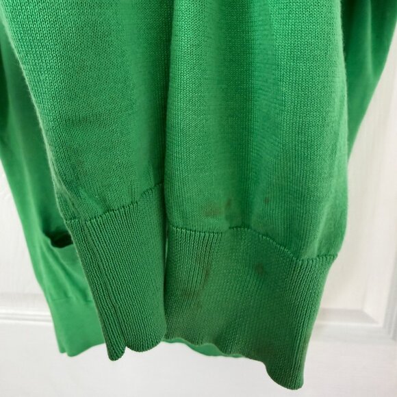 Blue Label Ralph Lauren Italian Cotton Leather Elbow Patch Cardigan Small - Picture 5 of 6